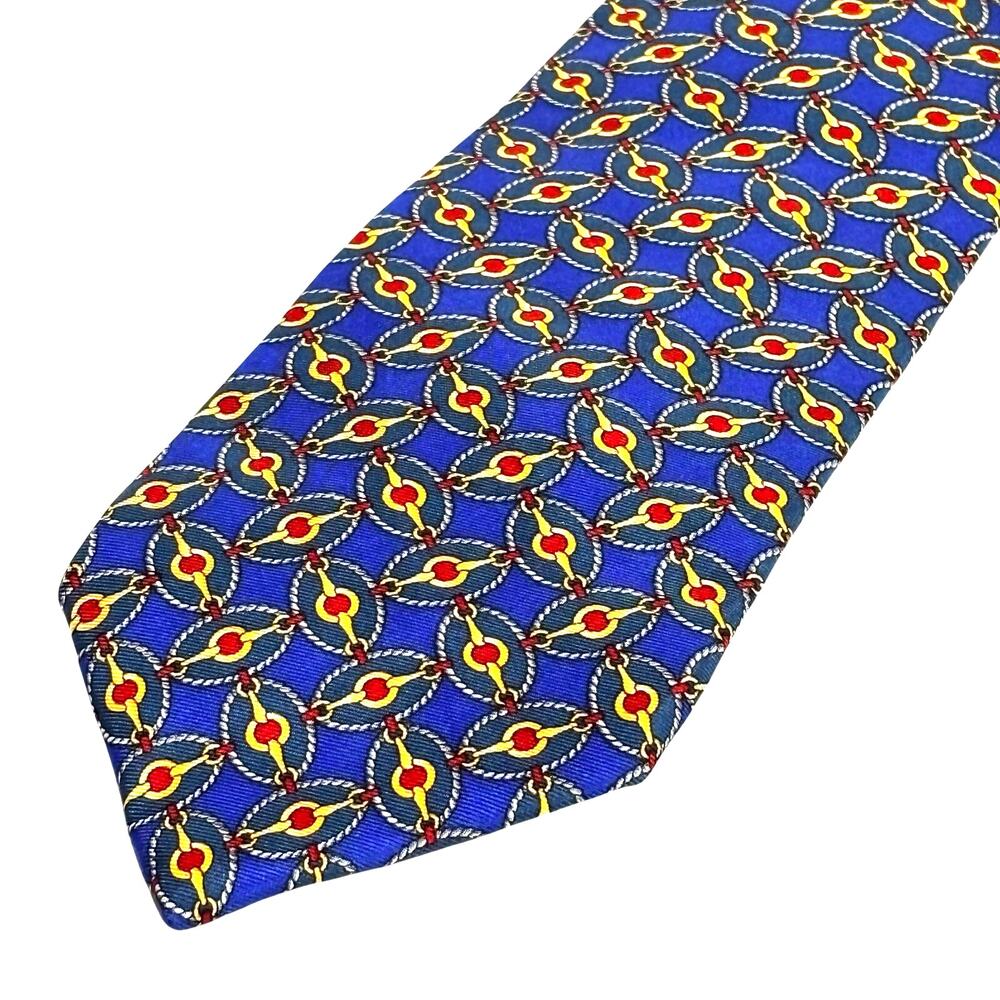 Vintage Brooks Brothers Makers All Silk neck tie royal blue gold and red